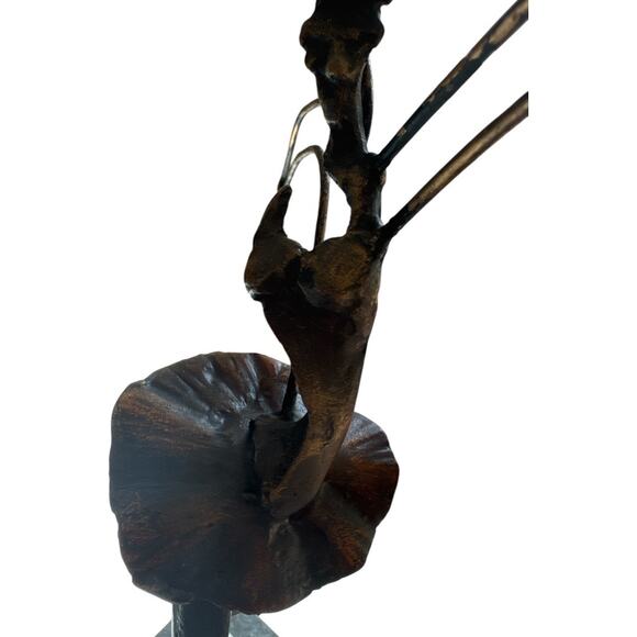 Modernist Brutalist Bronze Ballerina Figurative Sculpture Marble Base - Picture 8 of 9